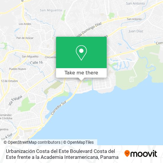 Urbanización Costa del Este  Boulevard Costa del Este  frente a la Academia Interamericana map