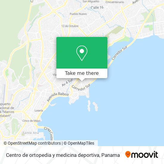 Mapa de Centro de ortopedia y medicina deportiva