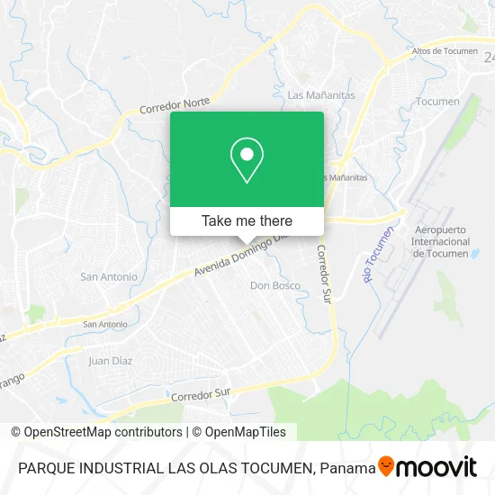 Mapa de PARQUE INDUSTRIAL LAS OLAS   TOCUMEN