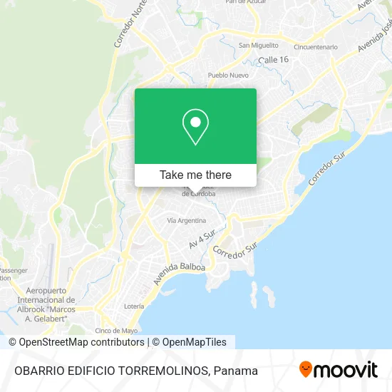 Mapa de OBARRIO  EDIFICIO TORREMOLINOS