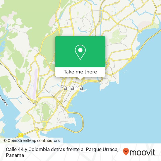 Calle 44 y Colombia detras frente al Parque Urraca map