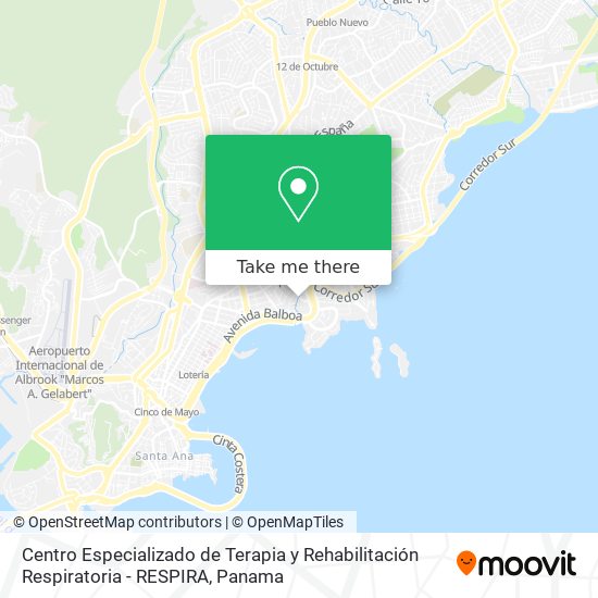 Mapa de Centro Especializado de Terapia y Rehabilitación Respiratoria - RESPIRA