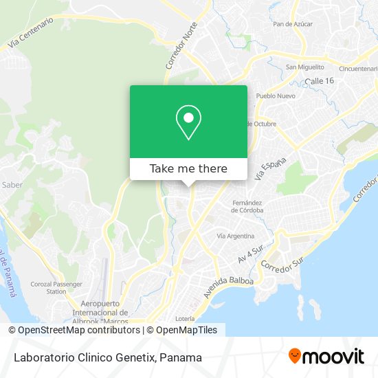 Mapa de Laboratorio Clinico Genetix