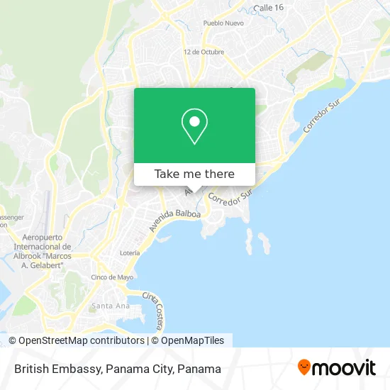 British Embassy, Panama City map