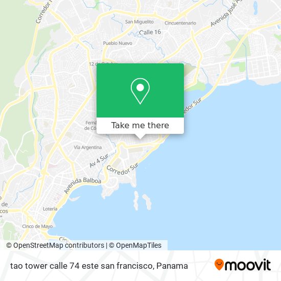 tao tower calle 74 este san francisco map