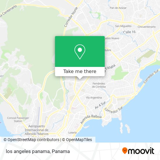 los angeles panama map