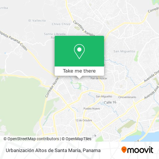 Urbanización Altos de Santa María map