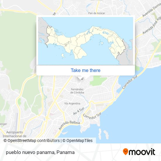 pueblo nuevo panama map