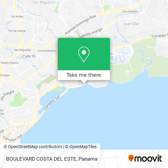 BOULEVARD COSTA DEL ESTE map