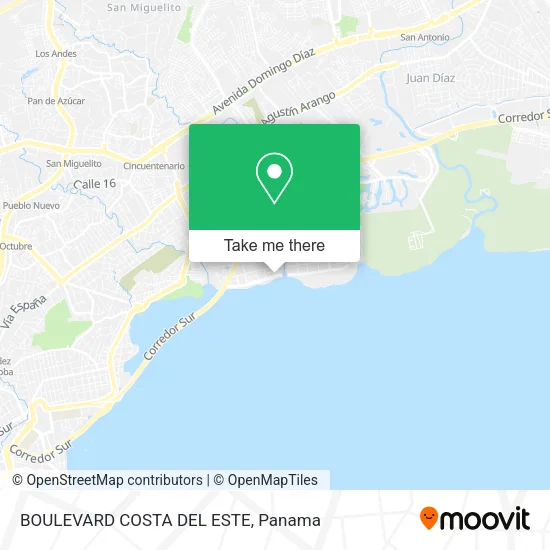 BOULEVARD COSTA DEL ESTE map