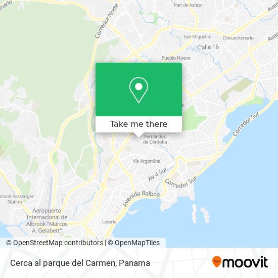 Mapa de Cerca al parque del Carmen