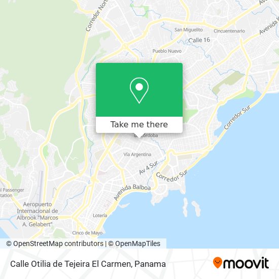 Calle Otilia de Tejeira El Carmen map