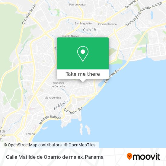 Calle Matilde de Obarrio de malex map
