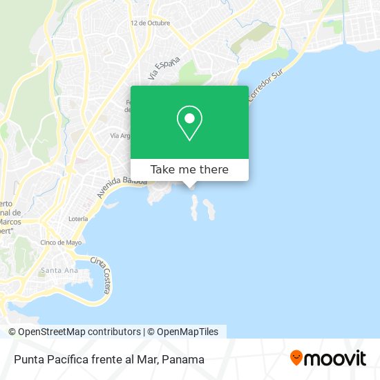 Mapa de Punta Pacífica  frente al Mar