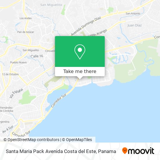 Mapa de Santa Maria Pack Avenida Costa del Este