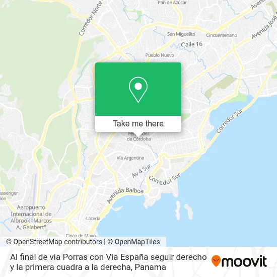 Al final de via Porras con Via España  seguir derecho y la primera cuadra a la derecha map
