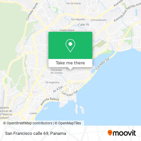 San Francisco calle 69 map