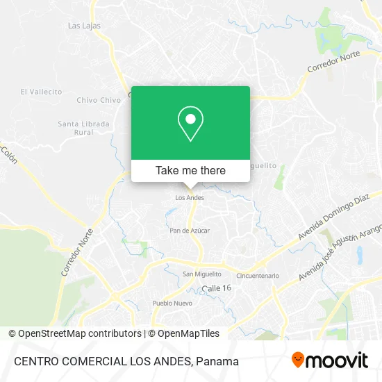 Mapa de CENTRO COMERCIAL LOS ANDES