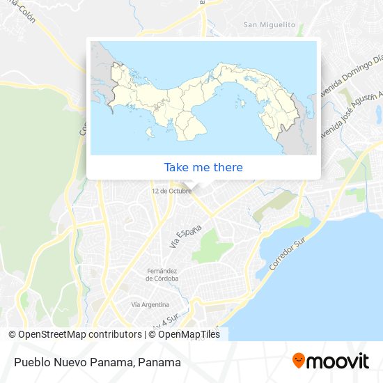 Pueblo Nuevo Panama map