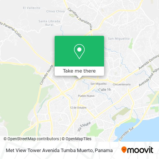 Met View Tower Avenida Tumba Muerto map