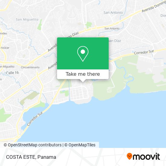 COSTA ESTE map