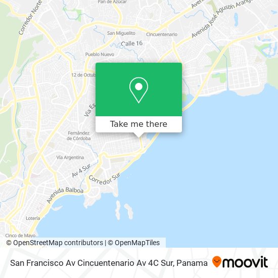 Mapa de San Francisco  Av  Cincuentenario Av 4C Sur