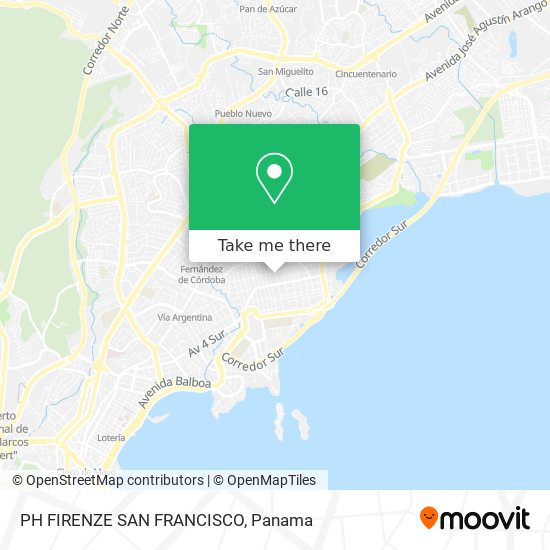 Mapa de PH FIRENZE SAN FRANCISCO