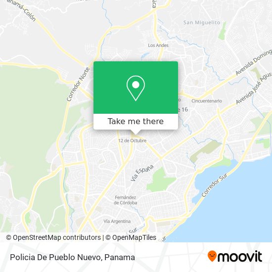 Policia De Pueblo Nuevo map