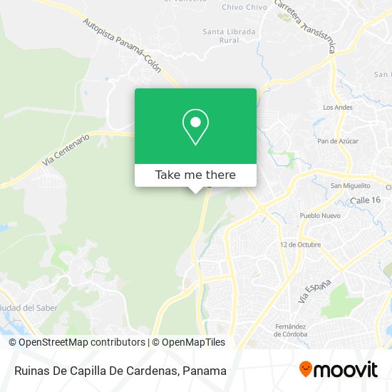 Ruinas De Capilla De Cardenas map