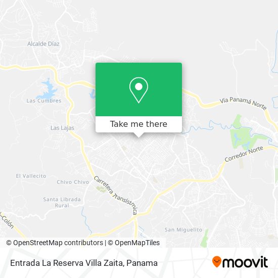 Entrada La Reserva Villa Zaita map
