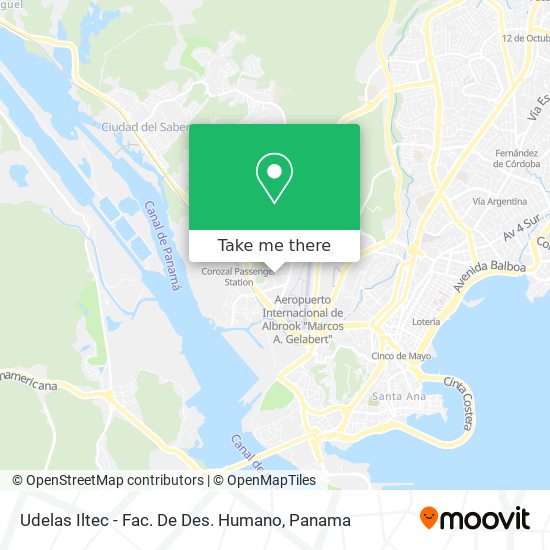 Udelas   Iltec - Fac. De Des. Humano map