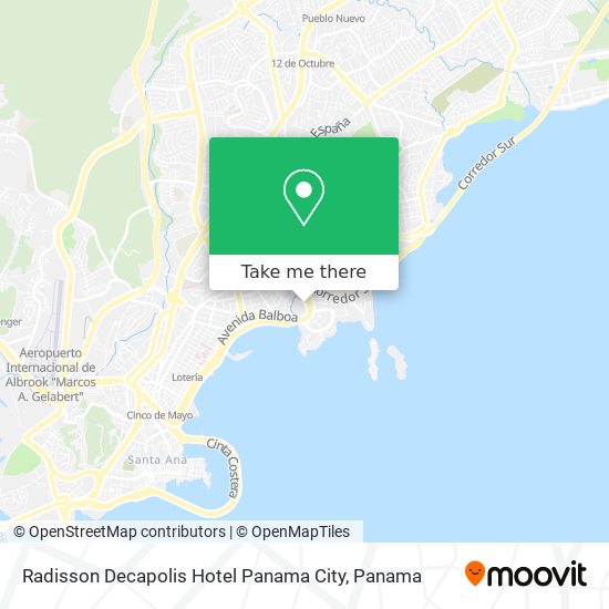 Radisson Decapolis Hotel Panama City map