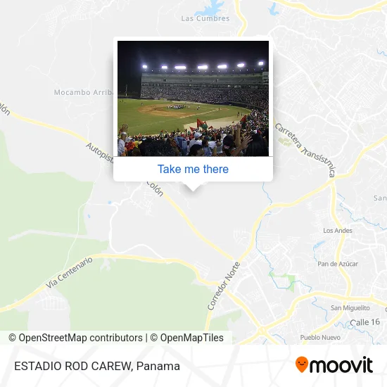 ESTADIO ROD CAREW map
