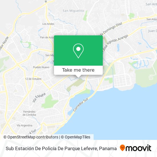 Mapa de Sub Estación De Policía De Parque Lefevre