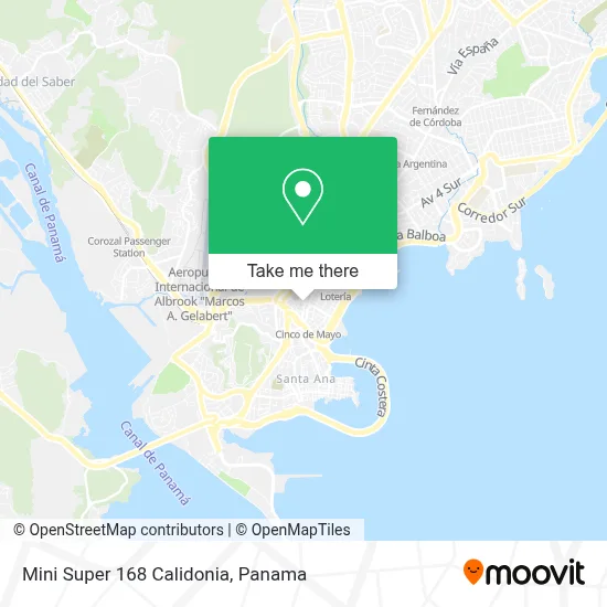 Mapa de Mini Super 168 Calidonia