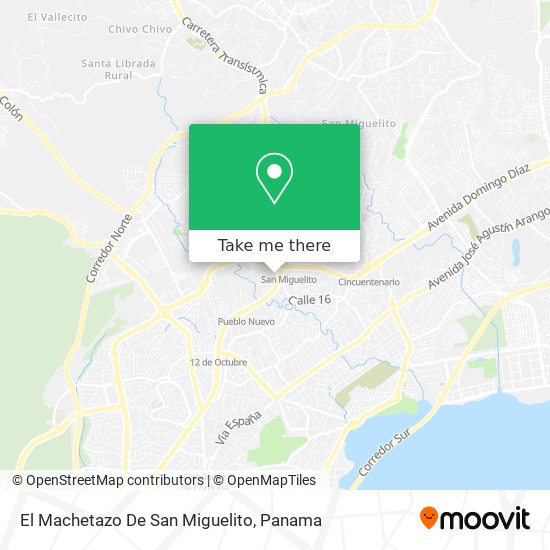 Mapa de El Machetazo De San Miguelito