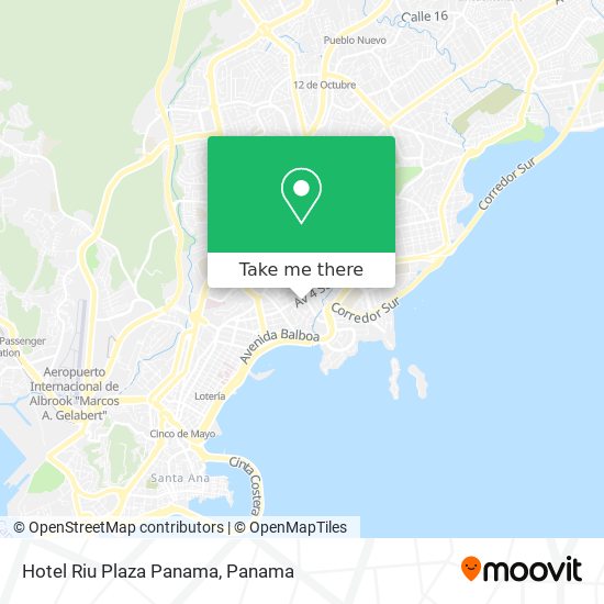 Hotel Riu Plaza Panama map