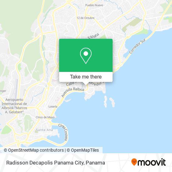 Radisson Decapolis Panama City map