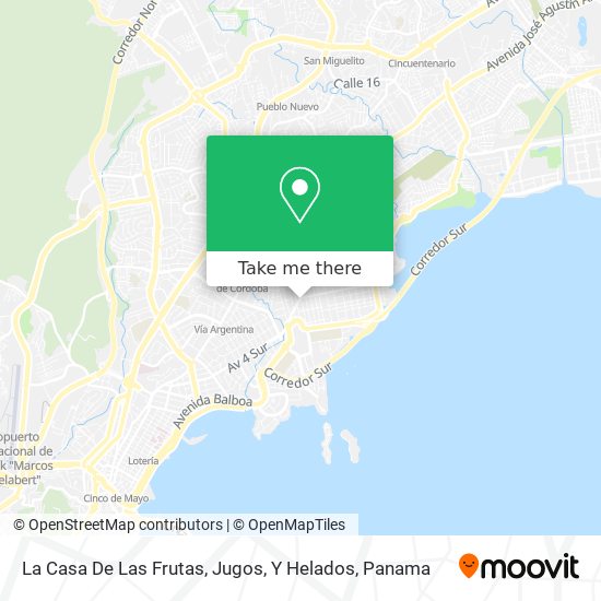 La Casa De Las Frutas, Jugos, Y Helados map