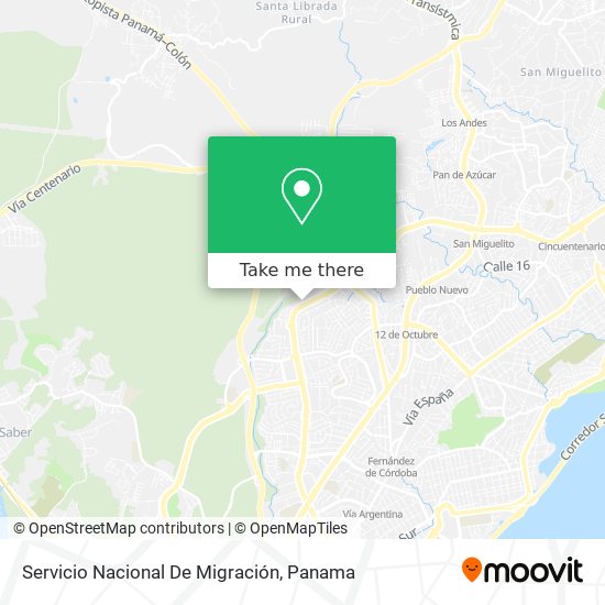 Servicio Nacional De Migración map