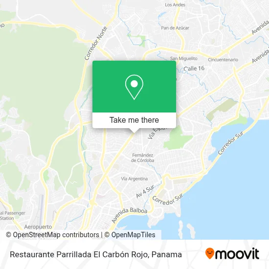 Mapa de Restaurante Parrillada El Carbón Rojo