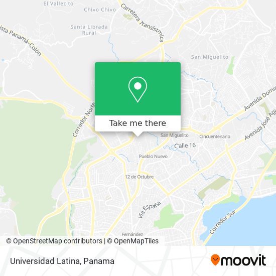 Universidad Latina map