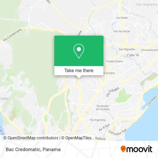 Bac Credomatic map