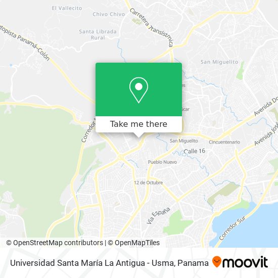 Universidad Santa María La Antigua - Usma map