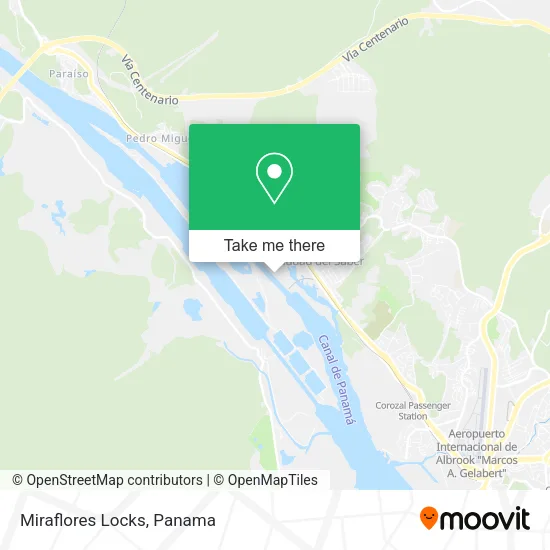 Miraflores Locks map