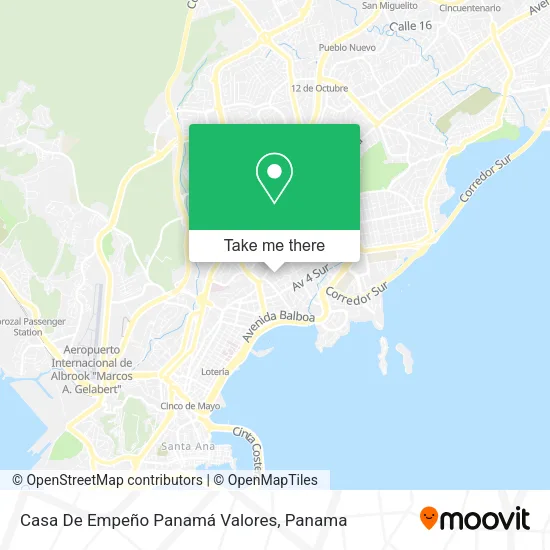 Mapa de Casa De Empeño Panamá Valores