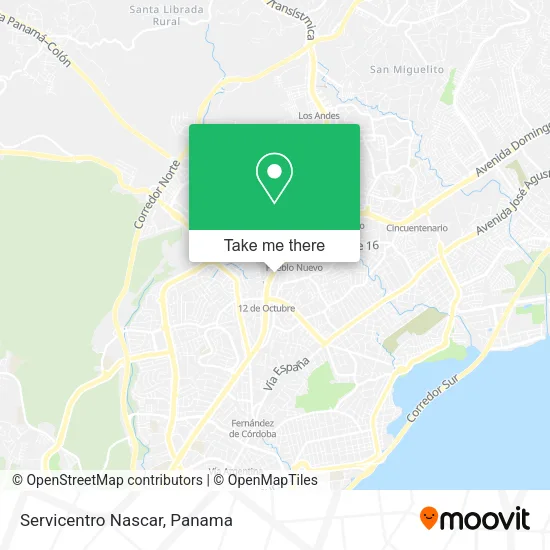 Mapa de Servicentro Nascar