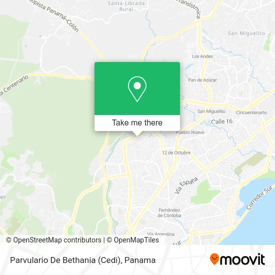Mapa de Parvulario De Bethania (Cedi)