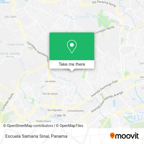 Mapa de Escuela Samaria Sinaí