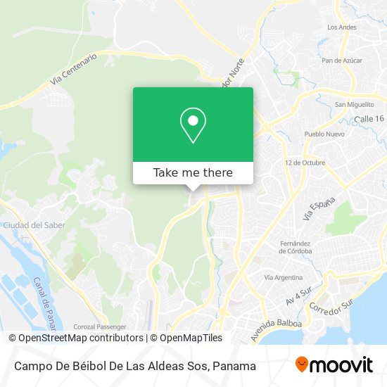 Campo De Béibol De Las Aldeas Sos map